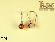 Jewellery SILVER sterling earrings.  Stone: amber. TAG: ; name: E-345; weight: 2.1g.