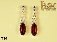 Jewellery SILVER sterling earrings.  Stone: amber. TAG: ; name: E-370; weight: 3g.