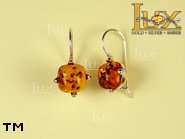 Jewellery SILVER sterling earrings.  Stone: amber. TAG: ; name: E-375; weight: 3.3g.