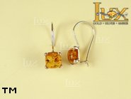 Jewellery SILVER sterling earrings.  Stone: amber. TAG: ; name: E-376; weight: 1.7g.