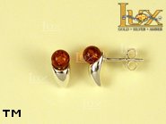 Jewellery SILVER sterling earrings.  Stone: amber. TAG: ; name: E-383; weight: 1.7g.