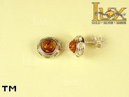 Jewellery SILVER sterling earrings.  Stone: amber. TAG: ; name: E-385; weight: 1.8g.