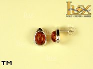 Jewellery SILVER sterling earrings.  Stone: amber. TAG: ; name: E-386; weight: 2.1g.