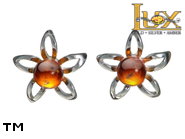 Jewellery SILVER sterling earrings.  Stone: amber. TAG: nature; name: E-391; weight: 1.46g.
