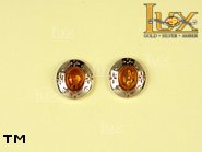 Jewellery SILVER sterling earrings.  Stone: amber. TAG: ; name: E-392; weight: 2.2g.