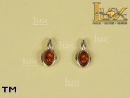 Jewellery SILVER sterling earrings.  Stone: amber. TAG: ; name: E-395; weight: 1.5g.