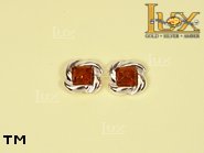 Jewellery SILVER sterling earrings.  Stone: amber. TAG: ; name: E-396; weight: 2.7g.