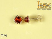 Jewellery SILVER sterling earrings.  Stone: amber. TAG: ; name: E-401; weight: 1.3g.