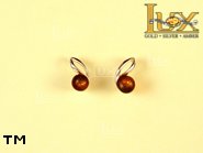 Jewellery SILVER sterling earrings.  Stone: amber. TAG: ; name: E-403; weight: 1.5g.