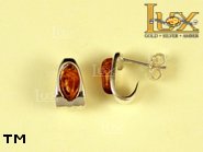 Jewellery SILVER sterling earrings.  Stone: amber. TAG: ; name: E-404; weight: 1.8g.