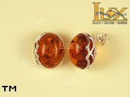 Jewellery SILVER sterling earrings.  Stone: amber. TAG: ; name: E-405; weight: 4.5g.