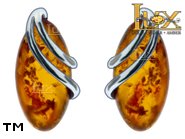 Jewellery SILVER sterling earrings.  Stone: amber. TAG: ; name: E-419S; weight: 2.6g.