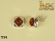 Jewellery SILVER sterling earrings.  Stone: amber. TAG: ; name: E-421; weight: 3.3g.