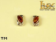 Jewellery SILVER sterling earrings.  Stone: amber. TAG: ; name: E-427; weight: 1.7g.