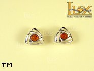 Jewellery SILVER sterling earrings.  Stone: amber. TAG: ; name: E-428; weight: 2.4g.