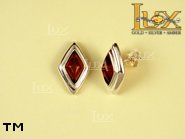 Jewellery SILVER sterling earrings.  Stone: amber. TAG: ; name: E-441; weight: 3.6g.