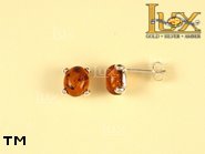 Jewellery SILVER sterling earrings.  Stone: amber. TAG: ; name: E-443; weight: 1.8g.