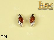 Jewellery SILVER sterling earrings.  Stone: amber. TAG: ; name: E-445; weight: 2g.