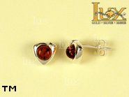 Jewellery SILVER sterling earrings.  Stone: amber. TAG: ; name: E-450; weight: 1.8g.