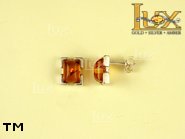 Jewellery SILVER sterling earrings.  Stone: amber. TAG: ; name: E-454; weight: 2.2g.