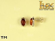 Jewellery SILVER sterling earrings.  Stone: amber. TAG: ; name: E-458; weight: 2g.