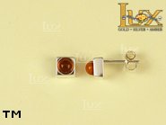 Jewellery SILVER sterling earrings.  Stone: amber. TAG: ; name: E-464; weight: 1.4g.