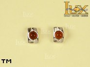 Jewellery SILVER sterling earrings.  Stone: amber. TAG: ; name: E-470; weight: 1.5g.