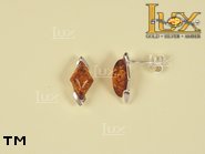 Jewellery SILVER sterling earrings.  Stone: amber. TAG: ; name: E-473; weight: 1.9g.