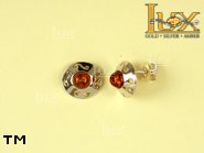 Jewellery SILVER sterling earrings.  Stone: amber. TAG: ; name: E-476; weight: 1.6g.