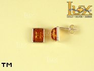 Jewellery SILVER sterling earrings.  Stone: amber. TAG: ; name: E-477; weight: 1.6g.