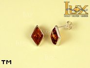 Jewellery SILVER sterling earrings.  Stone: amber. TAG: ; name: E-481; weight: 1.8g.