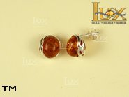 Jewellery SILVER sterling earrings.  Stone: amber. TAG: ; name: E-496; weight: 2.3g.