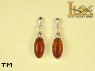 Jewellery SILVER sterling earrings.  Stone: amber. TAG: ; name: E-499; weight: 3.4g.