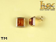 Jewellery SILVER sterling earrings.  Stone: amber. TAG: ; name: E-500; weight: 2.4g.