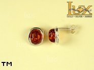 Jewellery SILVER sterling earrings.  Stone: amber. TAG: ; name: E-501; weight: 2.7g.