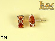 Jewellery SILVER sterling earrings.  Stone: amber. TAG: ; name: E-504; weight: 2.4g.