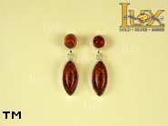 Jewellery SILVER sterling earrings.  Stone: amber. TAG: ; name: E-505; weight: 3.6g.