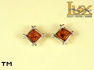 Jewellery SILVER sterling earrings.  Stone: amber. TAG: ; name: E-516; weight: 2.2g.