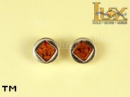 Jewellery SILVER sterling earrings.  Stone: amber. TAG: ; name: E-524; weight: 2.1g.