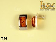 Jewellery SILVER sterling earrings.  Stone: amber. TAG: ; name: E-547; weight: 3.7g.