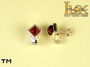 Jewellery SILVER sterling earrings.  Stone: amber. TAG: ; name: E-579; weight: 2.6g.