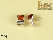 Jewellery SILVER sterling earrings.  Stone: amber. TAG: ; name: E-581; weight: 3.5g.