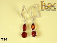 Jewellery SILVER sterling earrings.  Stone: amber. TAG: ; name: E-586D; weight: 3.3g.