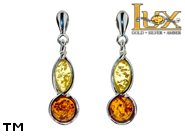 Jewellery SILVER sterling earrings.  Stone: amber. TAG: ; name: E-586SWMIX; weight: 2.4g.