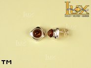 Jewellery SILVER sterling earrings.  Stone: amber. TAG: ; name: E-597; weight: 2.4g.