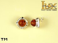 Jewellery SILVER sterling earrings.  Stone: amber. TAG: ; name: E-598; weight: 3.9g.