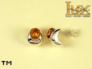 Jewellery SILVER sterling earrings.  Stone: amber. TAG: ; name: E-600; weight: 4g.