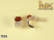 Jewellery SILVER sterling earrings.  Stone: amber. TAG: ; name: E-601; weight: 4.3g.