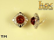 Jewellery SILVER sterling earrings.  Stone: amber. TAG: ; name: E-604C; weight: 6.4g.