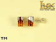Jewellery SILVER sterling earrings.  Stone: amber. TAG: ; name: E-606; weight: 2.4g.